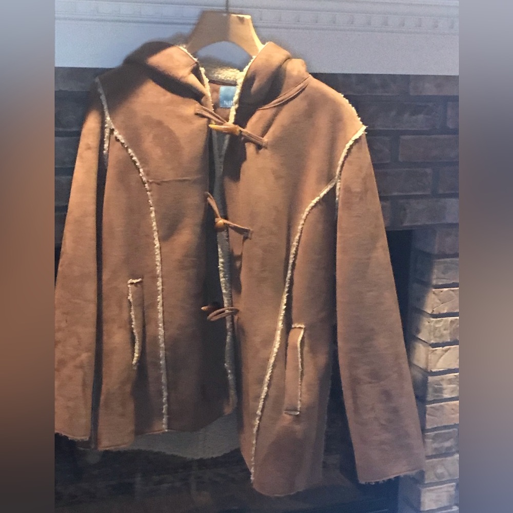 Tan Nine West size XL fleece lined winter coat